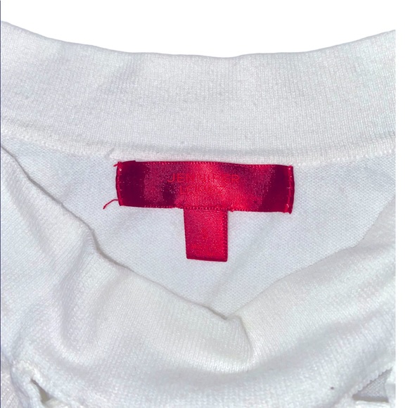 J Lo Beaded Caged White Knit Sweater Small Jennifer Lopez - Picture 5 of 11